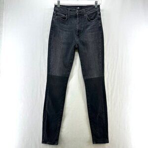 7 for All Mankind Jeans Womens 27 High Waist Skinny Two-Tone Stretchy Denim Gray